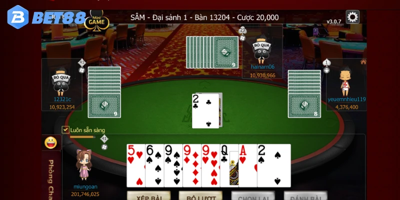 Quy trình chơi sâm lốc Bet88